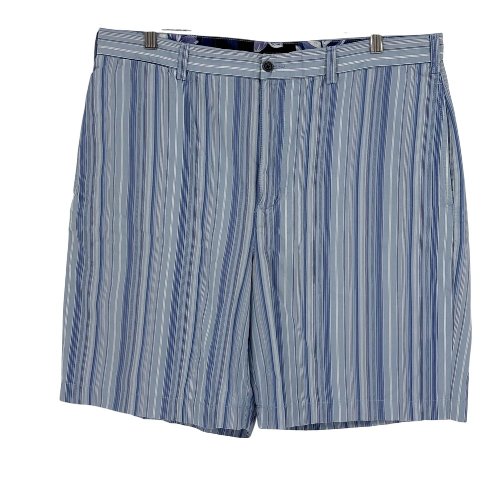 Tommy Hilfiger Men's Shorts Size 38‎ Blue White Vertical Stripe 100% Cotton - Picture 2 of 8